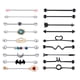 thumbnail image 1 of 18x 14G Pendientes De Barra Industrial De Acero Inoxidable Piercing 38 Mm 1 1/2 ", 1 of 3