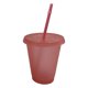 thumbnail image 2 of Botella De Agua De Plástico Taza De Paja Moderna Para Viajes Compras Amigos Regalos Rosa Claro 500ml, 2 of 5