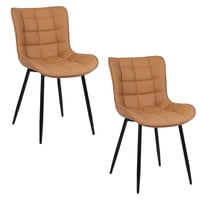Novahus - Pack 2 Sillas De Comedor Pu Camel Patas Metálicas