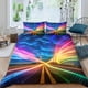thumbnail image 1 of Juego de funda nórdica Rainbow Lights con estampado 3D, juego de funda nórdica colorida con cierre de cremallera para niños y adolescentes, de microfibra suave, 3 piezas., 1 of 3