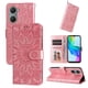 thumbnail image 5 of Funda tipo cartera FOXDOCK para Vivo Y03 4G , diseño girasol en relieve, cuero PU, cierre magnético, soporte y tarjetero, 5 of 5