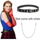 thumbnail image 2 of Cinturón de cuero con doble ojal y hebillas de cadena para mujer, estilo punk, para vestir., 2 of 7