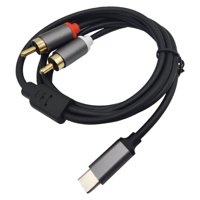 Magideal - Cable Tipo C A 2 Rca Conector De Cable Auxiliar Aux Conexión Estable Cable Divisor De Línea Cable Estéreo Para Auriculares Computadoras Portátiles Tel 3M