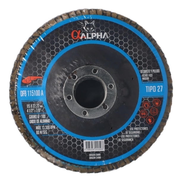Disco Flap Traslapado 115mm (4-1/2'') Alpha Pro cafe Grano: 120