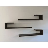 Genérico - Juego De Repisas Flotantes Modelo Culebra Negro