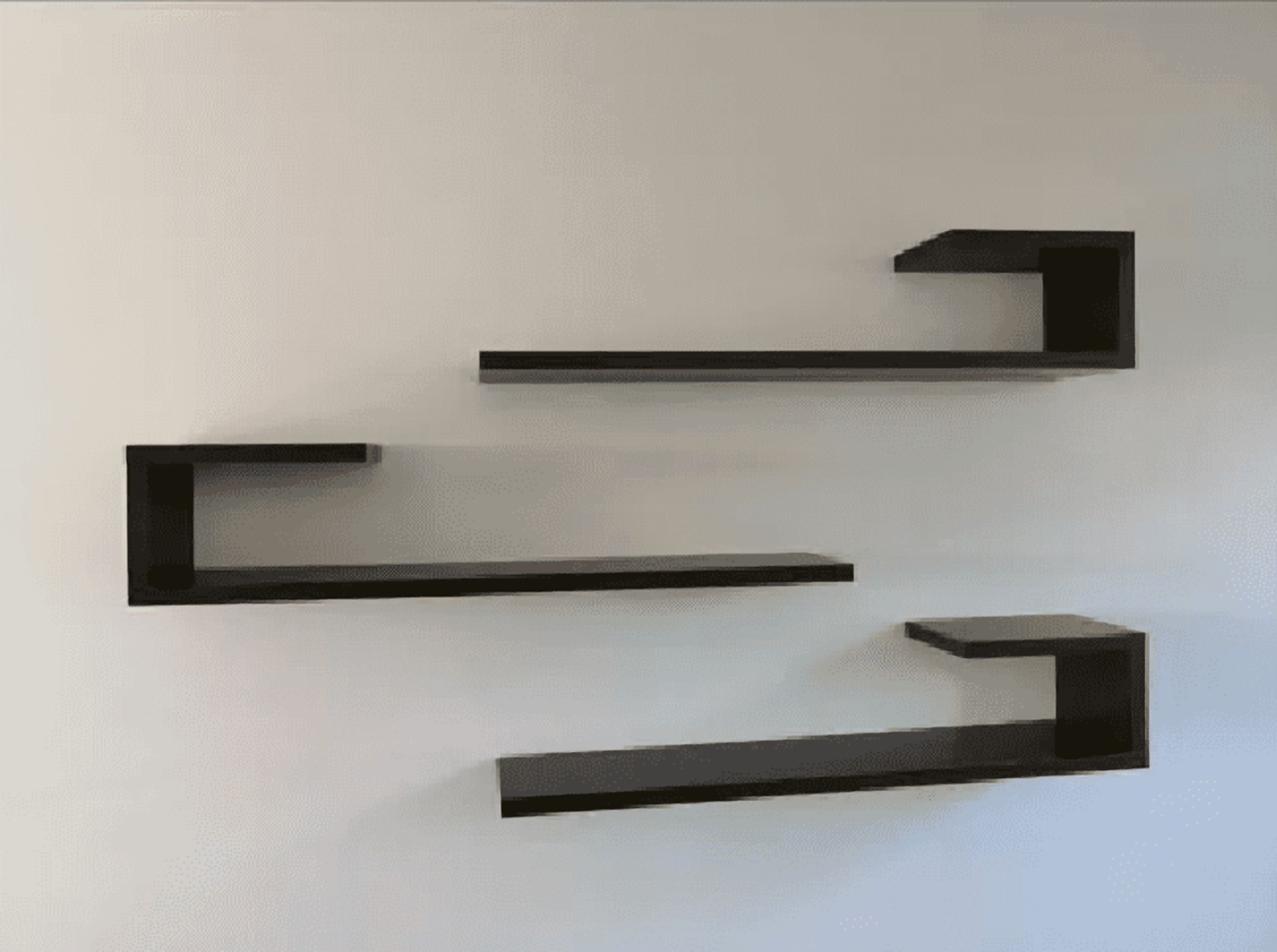 Genérico - Juego De Repisas Flotantes Modelo Culebra Negro