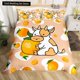 thumbnail image 1 of Milk Cow Orange Pattern Duvet Cover Cartoon Fruit Animal Bedding Set for Kids Girl White Polyester Quilt Cover Bed Sheets, 1 of 5