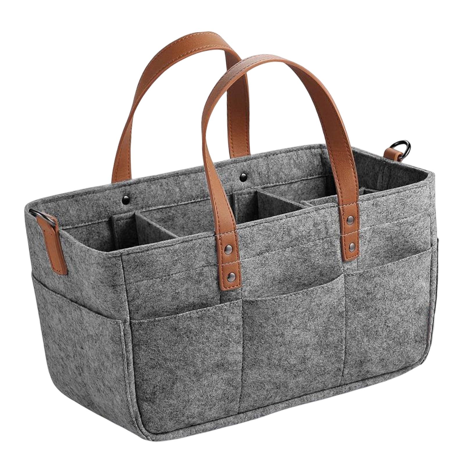 Magideal - Bolsa De Pañales De Tela De Fieltro, Calcetines, Bolsa De Almacenamiento De Ropa, Bolsa De Viaje Ligera Para Pañales De Bebé, Organizador De Productos , Gris Oscuro