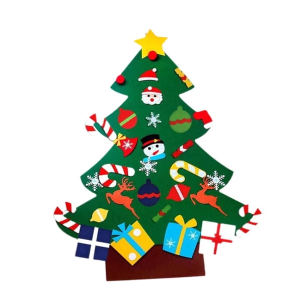 Juego De árbol De Navidad De Fieltro Para Hacer Uno Mismo, Con Accesorios De Juguete Y Adornos Para La Repisa Del Dormitorio Del Hogar