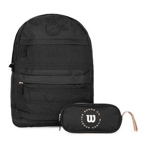Pack Wilson Mochila Kansas Negra + Estuche Charlotte Negro