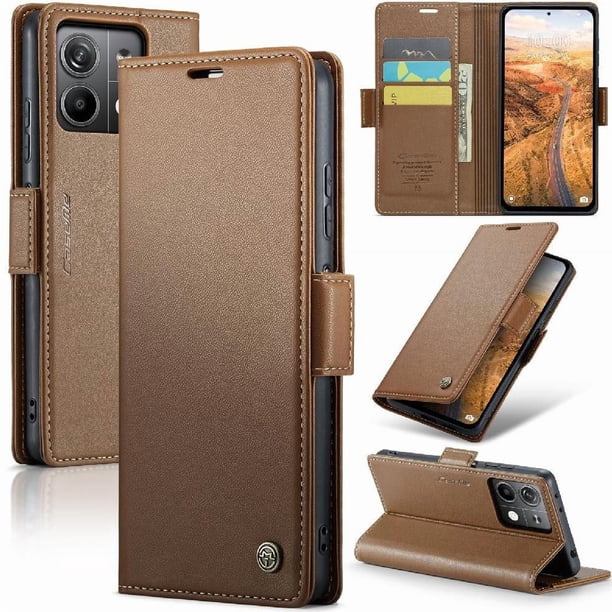 CaseMe tipo cartera Xiaomi Redmi Note 13 5G con cierre magnético, RFID, tarjetero, soporte, carga inalámbrica