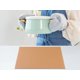 thumbnail image 5 of REGALWOVEN Juego de 6 Manteles Individuales de Cuero para Decoración de Mesa de Comedor de Cocina Resistentes al Calor Manteles Individuales Lavables Color Albaricoque 17*12in, 5 of 7