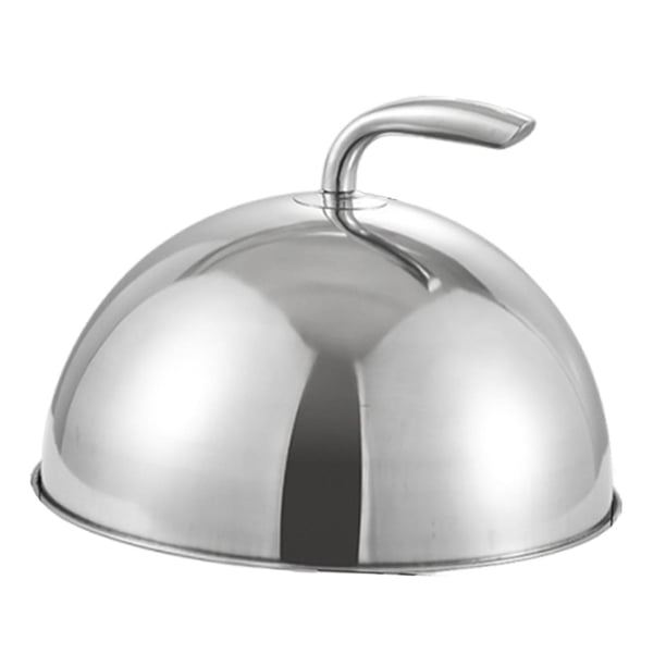 Cubierta de acero inoxidable para alimentos, cubierta para rociar, accesorio de exhibición, protección portátil, plato para servir, cúpula para bodas Diámetro interior de plata: 20 cm