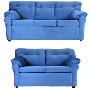 Muebles América - Living América 32 Tela Azul Petroleo