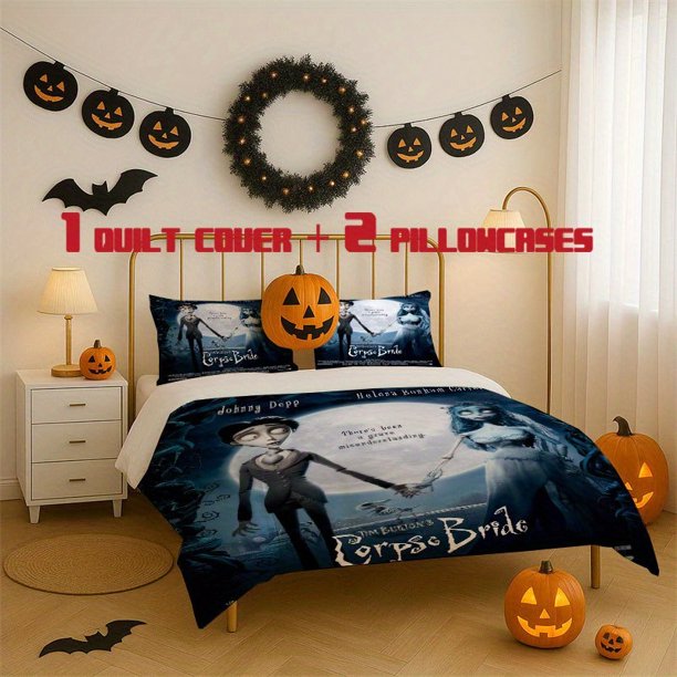 3pcs Zombie Bride bedding Featuring a Soft Duvet Cover And Two Pillowcases Suitable for Year Round Use