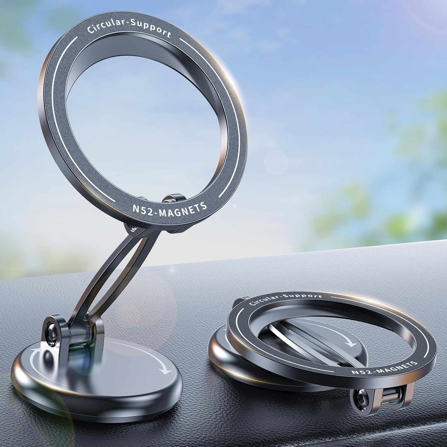 Genérico - Ultra Magnetic Phone Holder For Car - Compatible Con Magsafe, Soporte Magnético Resistente, Se Adapta A Iphone 16 15 14 13 12 Pro Max Y Dispositivos Samsung, Negro-versión Básica