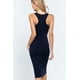 thumbnail image 3 of Saronite Vestido Midi Ajustado con Espalda Nadadora y sin Mangas Basics, Azul Marino (para Mujer), 3 of 4