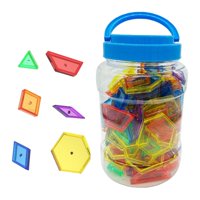 Magideal - 140 Piezas Mini Jar Set Mano Ojo Coordinación Matemáticas Bloques De Manipulación Para Juegos Medición Forma Reconocimiento Simetría Homeschool Sumini