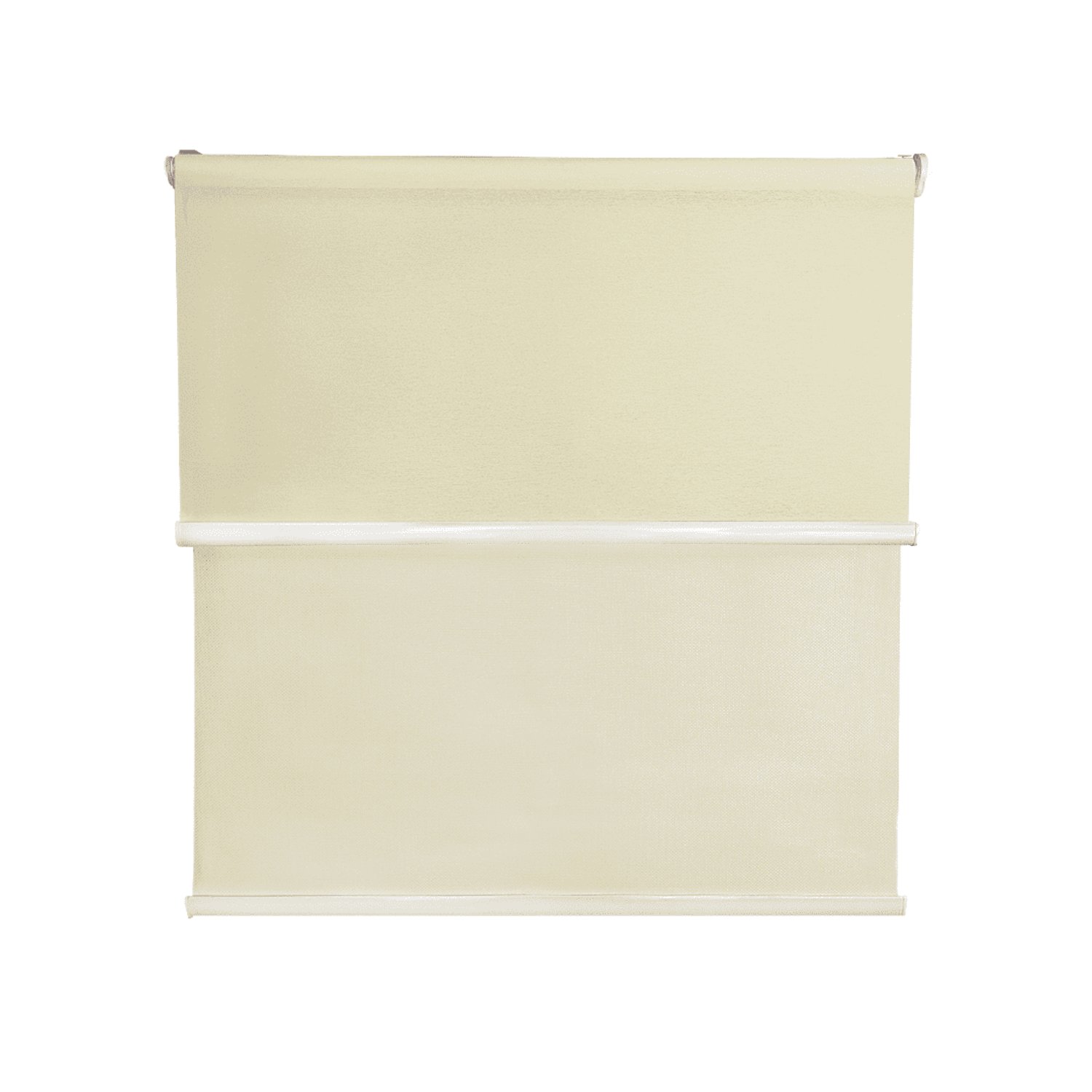 Guiza - Cortina Roller Blackout 2 Paño 240 Cm Altura Doble Con Visillo Sin Cenefa