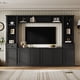 thumbnail image 1 of Minimalist Entertainment Wall Unit Set with Bridge for TVs Up to 75'', Ample Storage Space TV Stand with Adjustable Shelves, Modernist Large Media Console for Living Room, Black(NEW SKU N721S000061B), 1 of 3