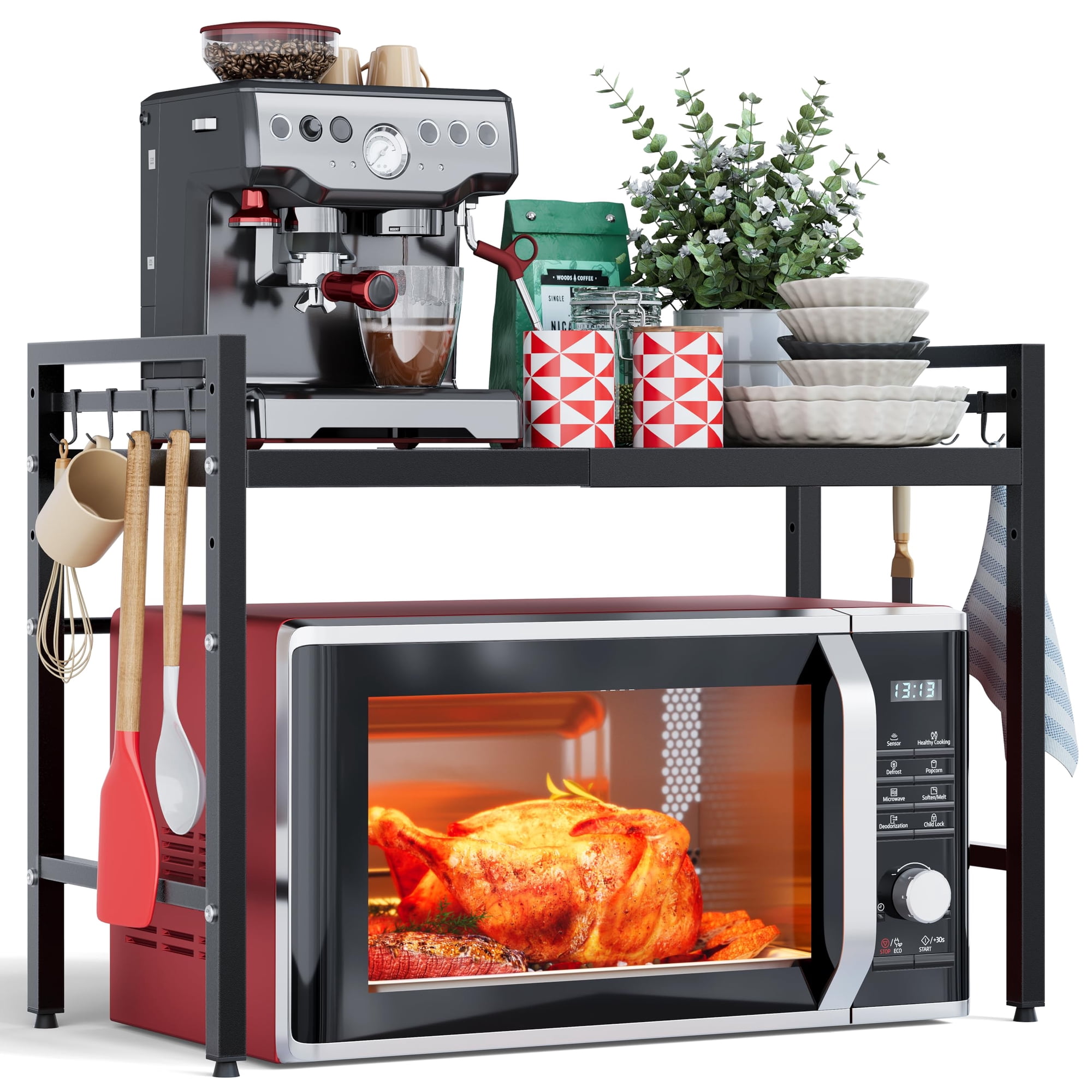 Soporte Para Microondas Netel Expandible De 2 Niveles De Metal De 25 A 64 Cm