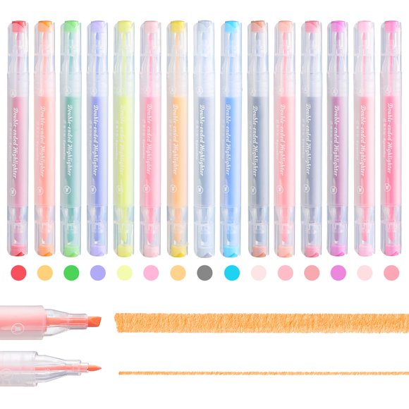 Resaltadores EpenGo de 15 unidades doble punta pastel