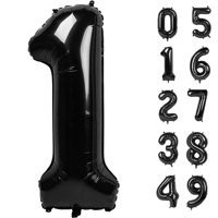 Globo Número Negro De Papel Aluminio Upgesy 40"" Para Cumpleaños