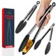 thumbnail image 1 of Juego de 3 pinzas de cocina de silicona Culinary Couture, color negro, 1 of 7