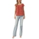 thumbnail image 2 of INSPIRE CHIC Blusa Floral de Mujer para el Día de San Valentín, Cuello Cuadrado Casual de Verano, Camisa de Chifón con Volantes y Manga Corta S Roja, 2 of 6