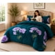 thumbnail image 1 of Cubrecama de Invierno Plush con Chiporro King Color Verde Floral RS1044, 1 of 3
