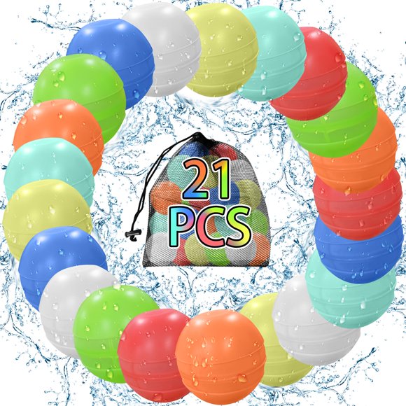 Globos de agua reutilizables Boekey, 21 unidades, de llenado rápido para niños de 3 a 12 años