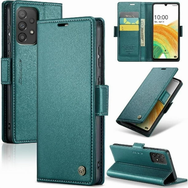 CaseMe tipo cartera Samsung Galaxy A33 5G con cierre magnético, RFID, tarjetero, soporte, carga inalámbrica