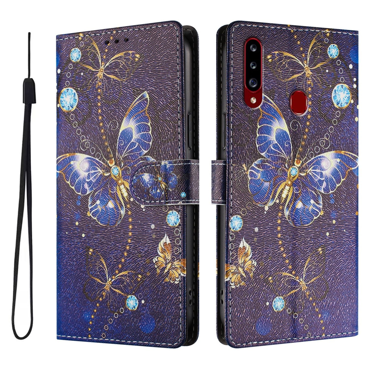 Foxdock Funda Tipo Cartera Para Samsung Galaxy A20s Con Soporte Y Correa – Diseño De Patrones Lindos