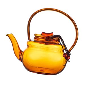 Magideal - Tetera China De Vidrio De Borosilicato Alto, Tetera De Kung Fu, Tetera Ligera A Prueba De Calor De 200Ml Para Regalos De Inauguración De La Casa , Amarillo