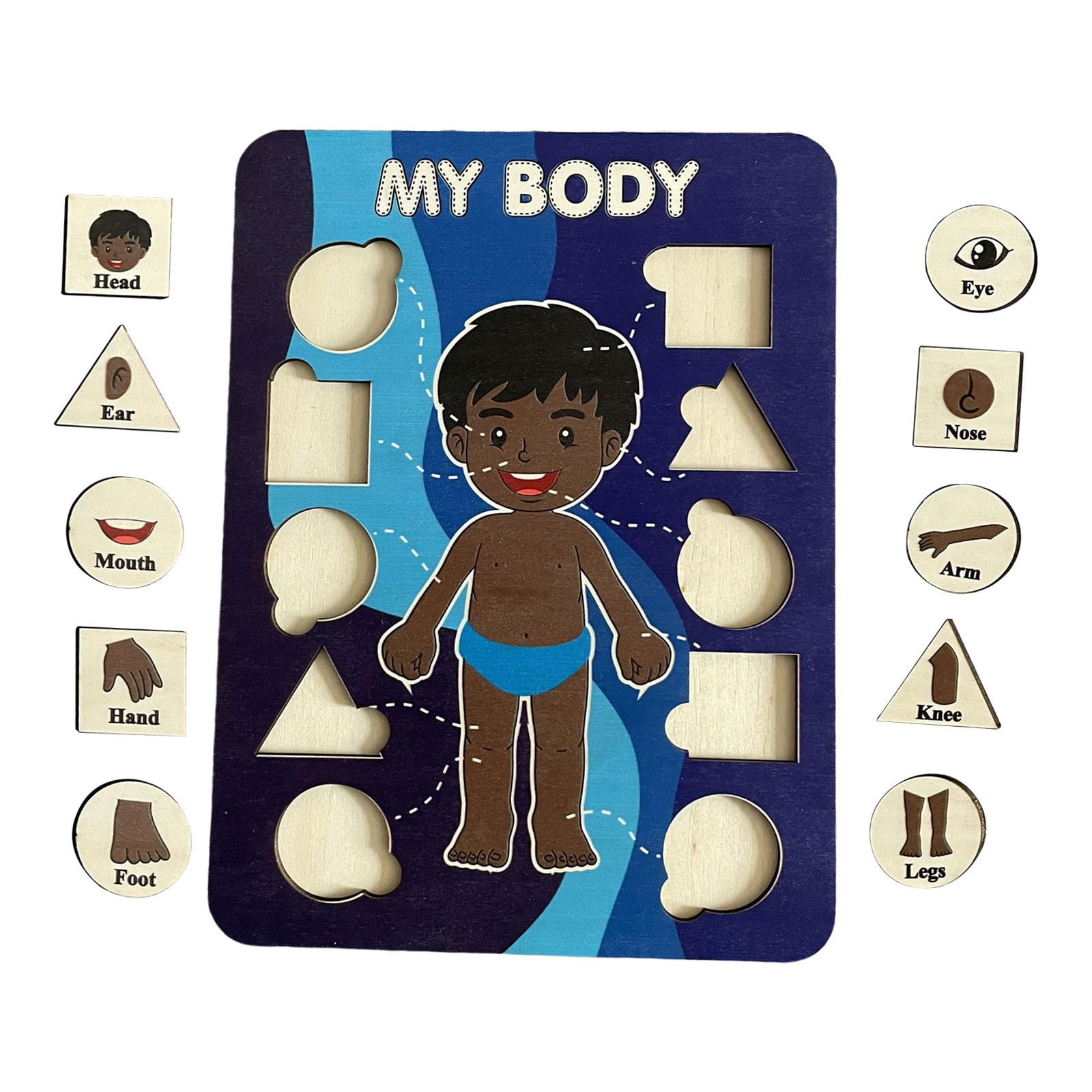 Bothyi - Rompecabezas De Madera Con Forma De Humano Para Niños Pequeños De 3 Años En Adelante Juguetes Preescolares Para Niños Pequeños