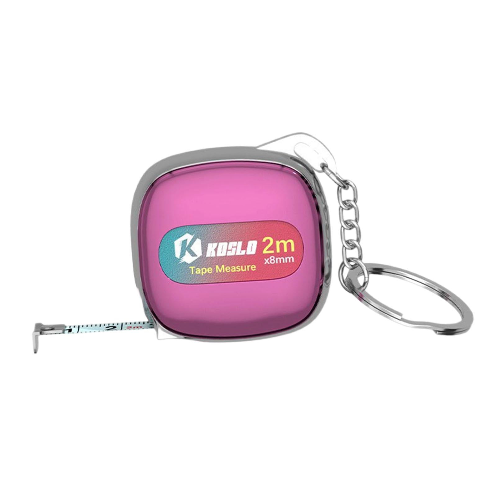 Magideal - Cinta Métrica Mini Portátil Regla Flexible Métrica De 2m Llavero Con Cinta Métrica Autobloqueante Herramienta De Medición Compacta De Pp Adecuada Para Rosa