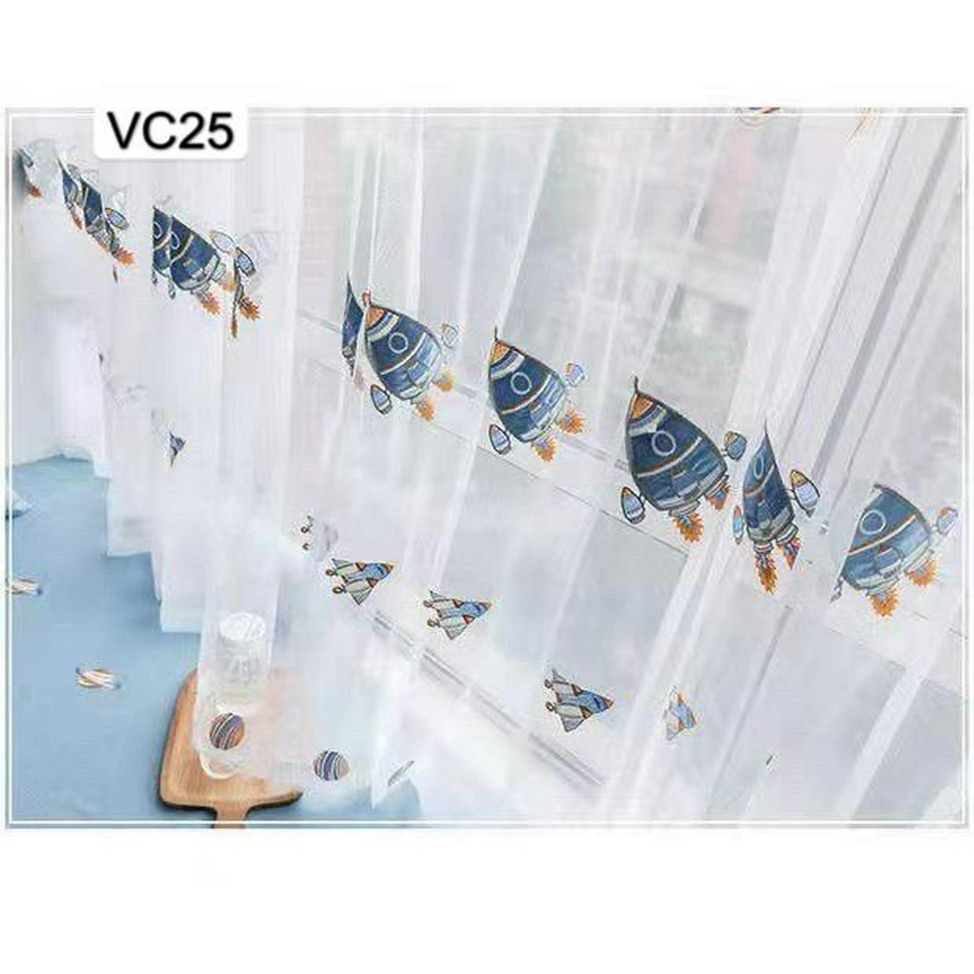 Todo Hogar Santiago De Chile - Visillos Bordados De Cohete Espacial