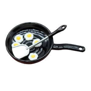 Magideal - Sartén En Miniatura A Escala 1:12 Y Juego De Huevos Escalfados, Accesorios De Simulación, Accesorios Para Muñecas De Juguete, Decoración Para El Hogar