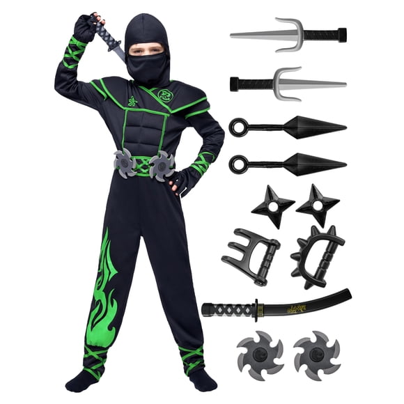 Disfraz de ninja para niños Spooktacular Creations Muscle Set L