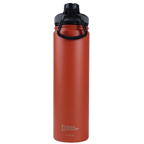 National Geographic - Botella Metálica Térmica Boca Angosta 750Ml Naranjo