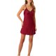 thumbnail image 2 of INSPIRE CHIC Conjunto de Pijama de Satén para Mujer con Encaje, Camisón y Bata de 2 Piezas, Ropa de Dormir con Manga 3/4 L Roja, 2 of 6