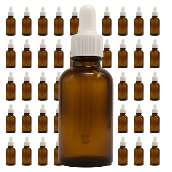 Kit 50 Frascos Botellas Gotero De Vidrio 30ml Ambar