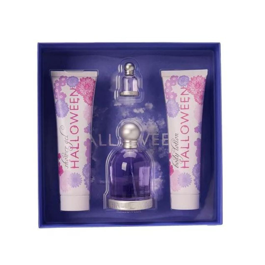 Perfume Halloween Mujer 4Pcs Estuche Edt 100Ml+4.5Ml+Locion 150Ml+Gel 150Ml