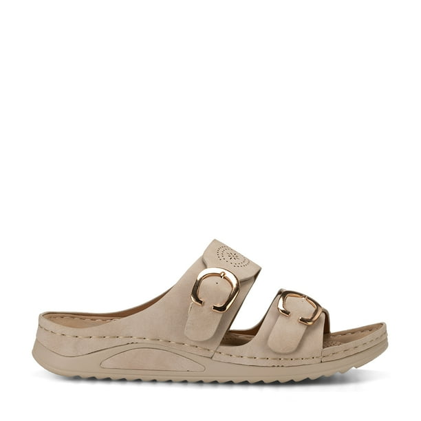 Sandalia Plana Casual Mujer Beige Weide JN31