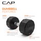 thumbnail image 3 of Mancuerna CAP Barbell 9 kg con Recubrimiento de Goma y Mango Cromado, 3 of 7