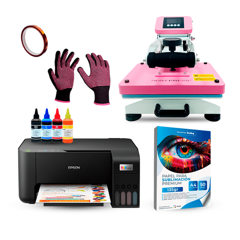 Epson Y Hobypress - Impresora Epson L1250 + Plancha Estampadora Plana 23X30Cm Hobypress