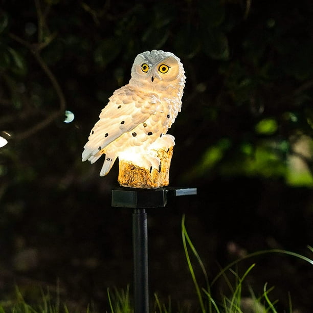 Garden Solar Light, Resin Owl Design Solar LED Light With Stake, Waterproof Light For Flower Fence Lawn Passage Walkway Courtyard Party Decoration