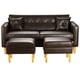 thumbnail image 1 of Sofa New Retro 3 Cuerpos Más 2 Pouf Pu 04 Chocolate, 1 of 5