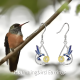 thumbnail image 2 of Aros De Girasol Colibrí Plata 925 Mujer San Valentín, 2 of 3