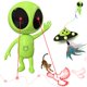 thumbnail image 1 of Juguete para gato KiwiLove láser y hierba gatera con platillo volador activado por movimiento, 1 of 8